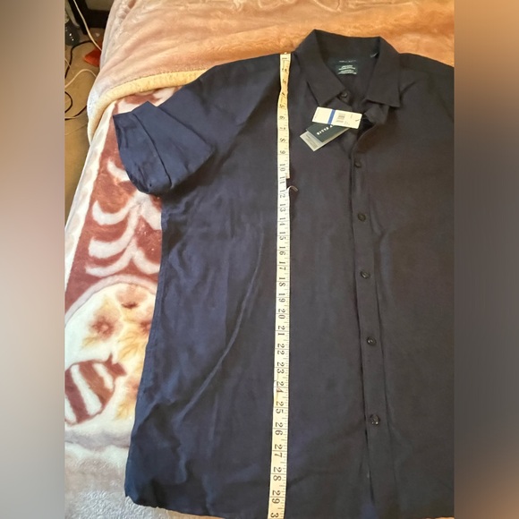 Perry Ellis | Men’s Linen Blend Navy Blue Front Open Shirt; Size XL (tall) NWT - Picture 4 of 15